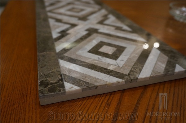 Emperador Dark Marble Border Design Laminated Marble Interior Decoration