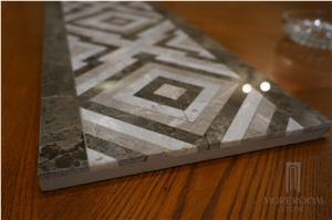 Emperador Dark Marble Border Design Laminated Marble Interior Decoration
