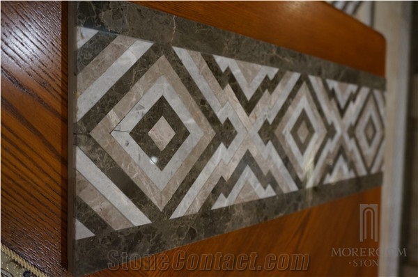 Emperador Dark Marble Border Design Laminated Marble Interior Decoration