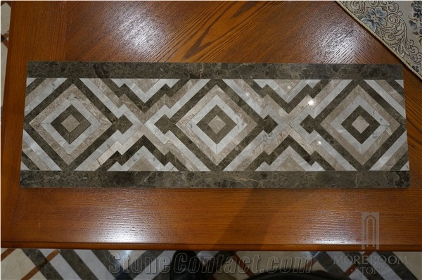 Emperador Dark Marble Border Design Laminated Marble Interior Decoration