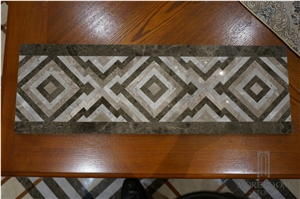 Emperador Dark Marble Border Design Laminated Marble Interior Decoration