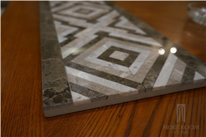 Emperador Dark Marble Border Design Laminated Marble Interior Decoration