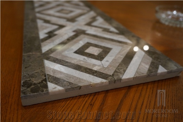 Emperador Dark Marble Border Design Laminated Marble Interior Decoration
