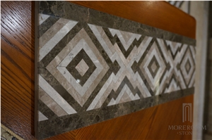 Emperador Dark Marble Border Design Laminated Marble Interior Decoration