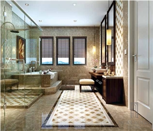 Floor Marble Border Design Emperador Dark Marble Artistic Border Tile