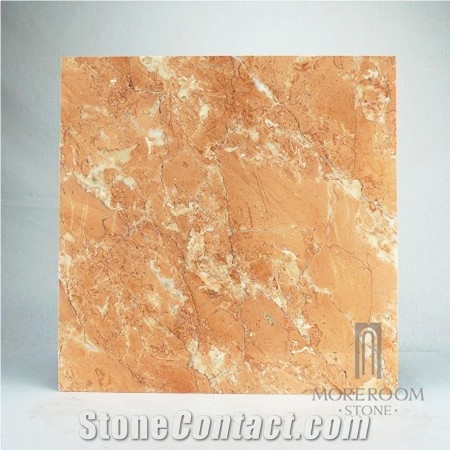 Foshan Manufacture Orange Color Tea Rose Marble Marble Thin Stone Panel for Bathroom Wall Design