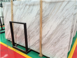Greece Nevrokopion Volakas Semi White Marble Laminated Marble Tiles & Slabs Marble Price