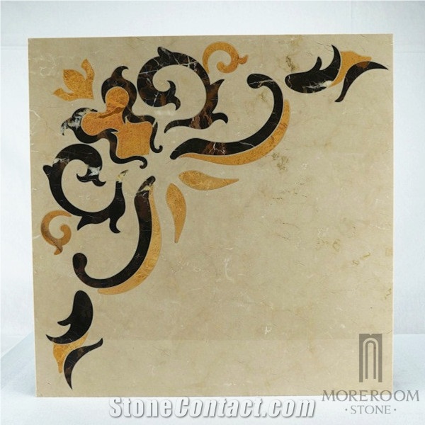 Iran Earl Beige Marble;Square Medallions;Composited Marble Waterjet Medallion