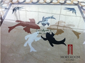 Italy Composited Marble Waterjet Medallion Water Jet Marble Designs Italian Marble Price Marble Inlay Flooring Design