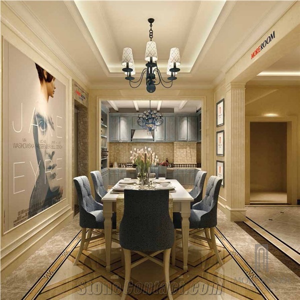 Marble Mosaic Borders Beige Composite Marble Border Design Laminated Marble Border Tile, Turkey Beige Marble Molding & Border