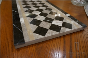 Marble Mosaic Borders Water Jet Laminated Marble Floor Border Tile for Interior Decoration, Grey Marble Molding & Border