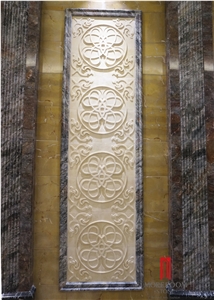 Moreroom Stone Crema Marfil Marble Cnc Wall Panels Design Beige 3d Marble Carving for Wall Decors Thin Laminated 3d