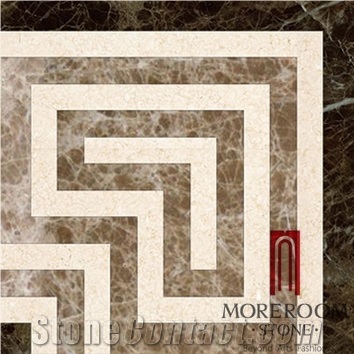 Multicolor Marble Flooring Border Designs, Waterjet Marble Borders Tile