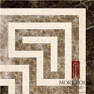 Multicolor Marble Flooring Border Designs, Waterjet Marble Borders Tile