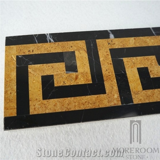 Nero Marquina Marble Border;Natural Marble Border;Marble Flooring Border Designs