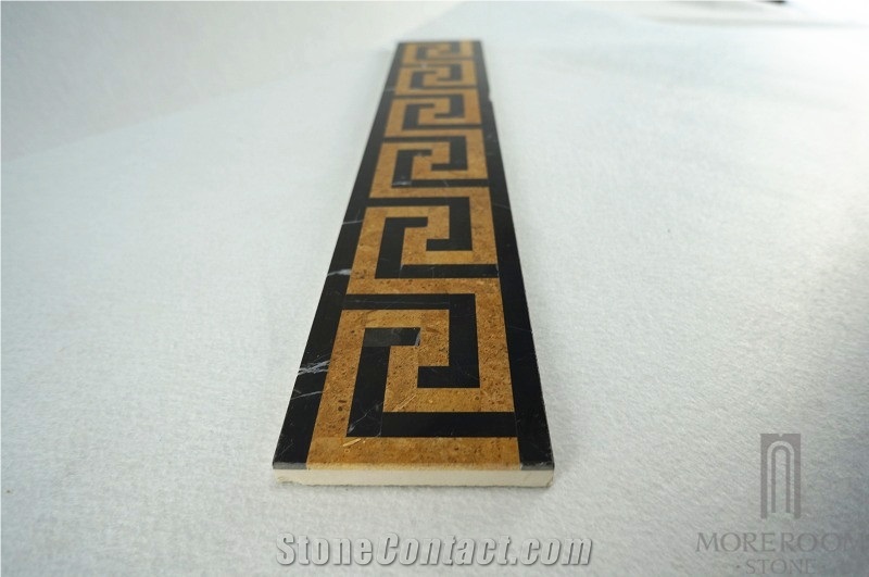 Nero Marquina Marble Border;Natural Marble Border;Marble Flooring Border Designs