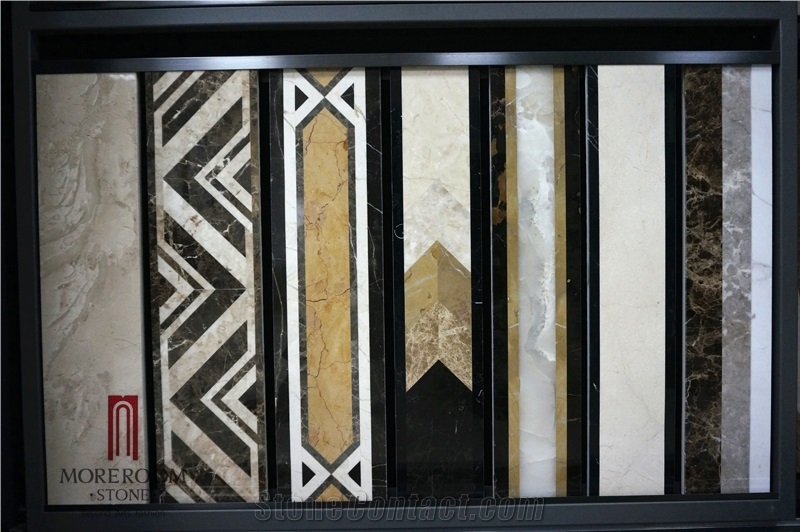 Spain Black Marble Nero Margiua Golden Age Marble Border Skirtings Mosaic Border Border Decos for Home, Nero Marquina Marble Mosaic Border