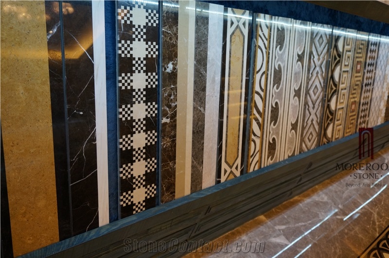 Spain Black Marble Nero Margiua Golden Age Marble Border Skirtings Mosaic Border Border Decos for Home, Nero Marquina Marble Mosaic Border