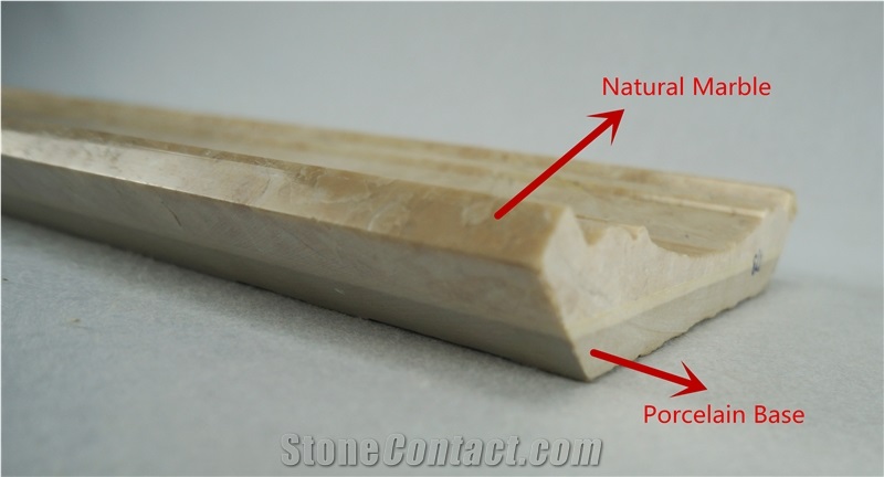 Spain Pinoso Crema Marfil Classico Marble Molding Beige Stone Skirting with Stiffener