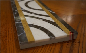 Turkey Beige Marble Golden Age Water Jet Marble Border Manmade Marble Flooring Border Decos