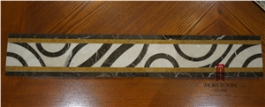 Turkey Beige Marble Golden Age Water Jet Marble Border Manmade Marble Flooring Border Decos