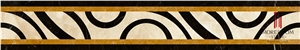 Turkey Beige Marble Golden Age Water Jet Marble Border Manmade Marble Flooring Border Decos