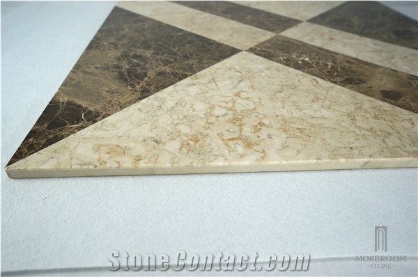 Turkey Bursa Emperador Dark Marble Medallion Thin Laminated Water-Jet Medallions Square Medallions Marble Price Home Decor