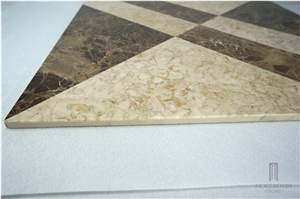 Turkey Bursa Emperador Dark Marble Medallion Thin Laminated Water-Jet Medallions Square Medallions Marble Price Home Decor