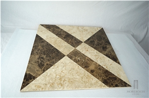 Turkey Bursa Emperador Dark Marble Medallion Thin Laminated Water-Jet Medallions Square Medallions Marble Price Home Decor