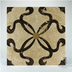 Turkey Cappucino Beige Marble Medallion with Portopo Marble;Marbe Floor Pattern;Super Polished Tile Marble;Marble Stone