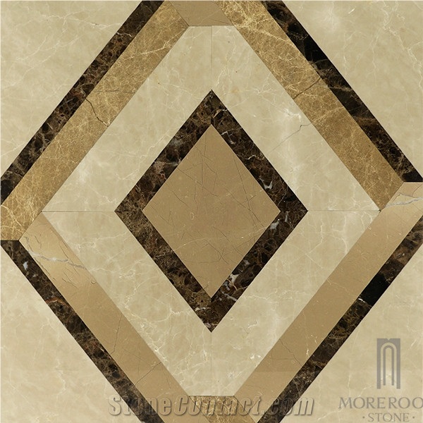 Turkey Emperador Light Laminated Marble Medallions for Flooring Design Marble Price