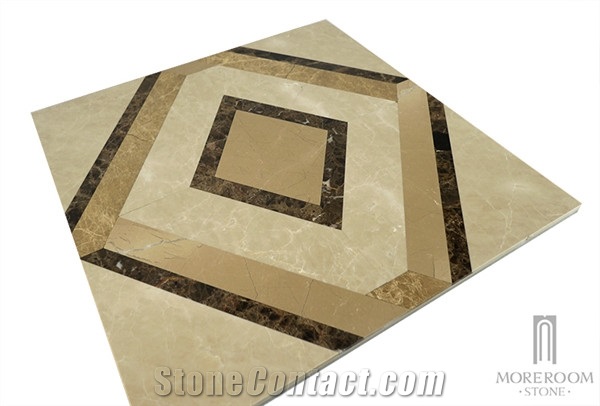Turkey Emperador Light Laminated Marble Medallions for Flooring Design Marble Price