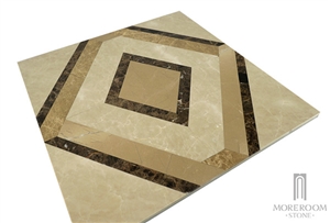 Turkey Emperador Light Laminated Marble Medallions for Flooring Design Marble Price