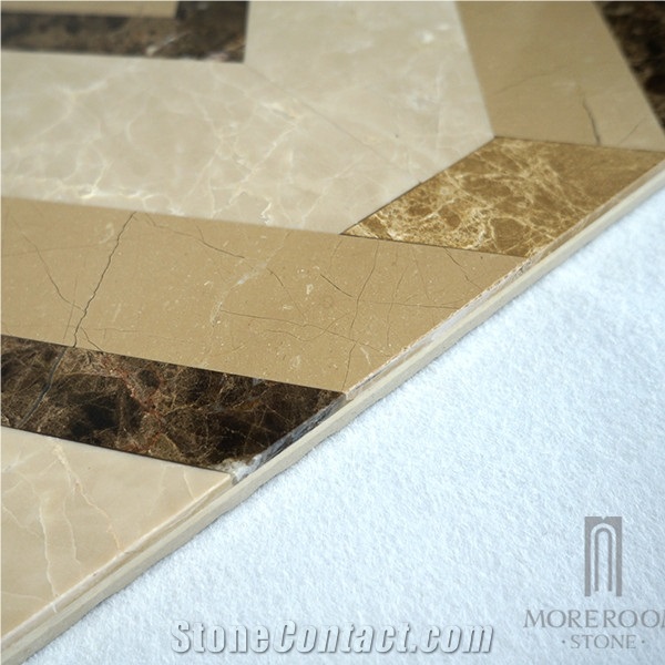 Turkey Emperador Light Laminated Marble Medallions for Flooring Design Marble Price