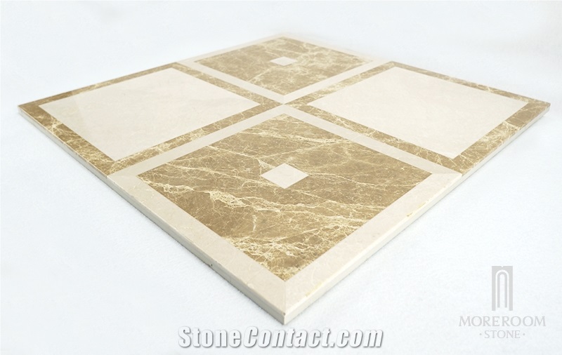Turkey Emperador Light Marble Water-Jet Medallions Composite Pattern