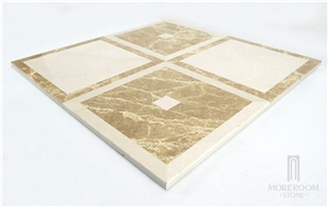 Turkey Emperador Light Marble Water-Jet Medallions Composite Pattern