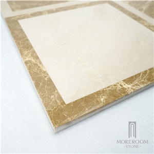 Turkey Emperador Light Marble Water-Jet Medallions Composite Pattern