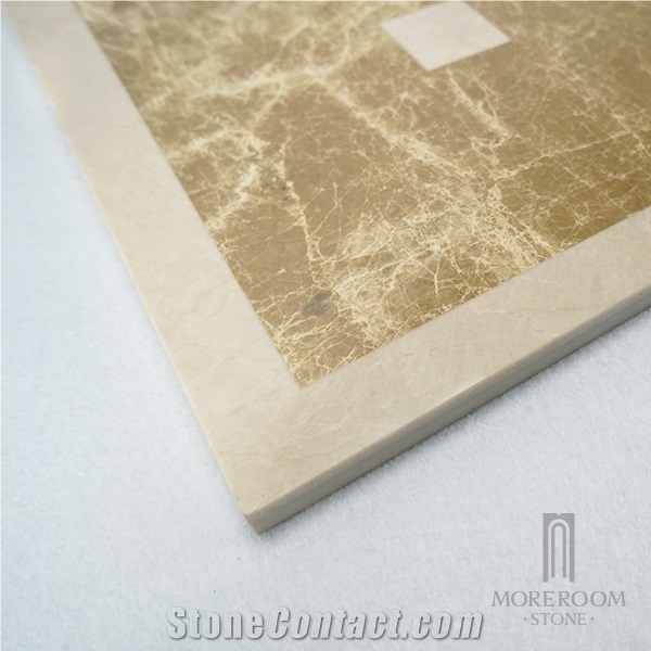 Turkey Emperador Light Marble Water-Jet Medallions Composite Pattern