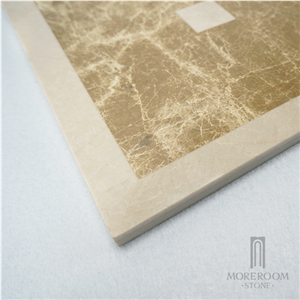 Turkey Emperador Light Marble Water-Jet Medallions Composite Pattern