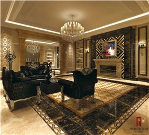 Turkey Ultraman Beige Marble Waterjet Medallions Floor Medallions Composited Marble Waterjet Medallion