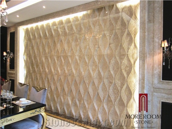 Turkish Cappuccino Marble Walling Tiles 3d Wall Panel Cnc Wall Panels 3d Marble Panel Cultural Stone Marble for Tv Background, Cappucino Beige Marble Cnc Wall Panels