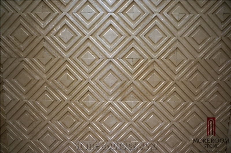 Wall Art Decor 3d Wall Panel, 3d Marble Decor Panel, Cultural Stone Tile for Interior Decor, Aktas White Beige Marble Cultured Stone