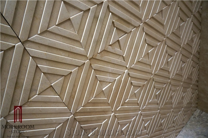 Wall Art Decor 3d Wall Panel, 3d Marble Decor Panel, Cultural Stone Tile for Interior Decor, Aktas White Beige Marble Cultured Stone