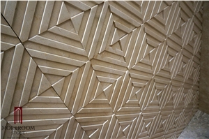 Wall Art Decor 3d Wall Panel, 3d Marble Decor Panel, Cultural Stone Tile for Interior Decor, Aktas White Beige Marble Cultured Stone