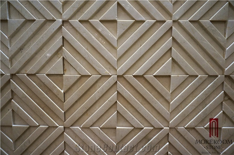 Wall Art Decor 3d Wall Panel, 3d Marble Decor Panel, Cultural Stone Tile for Interior Decor, Aktas White Beige Marble Cultured Stone