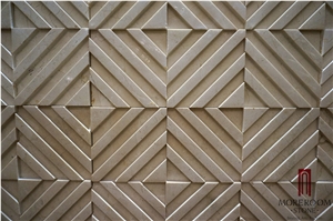 Wall Art Decor 3d Wall Panel, 3d Marble Decor Panel, Cultural Stone Tile for Interior Decor, Aktas White Beige Marble Cultured Stone