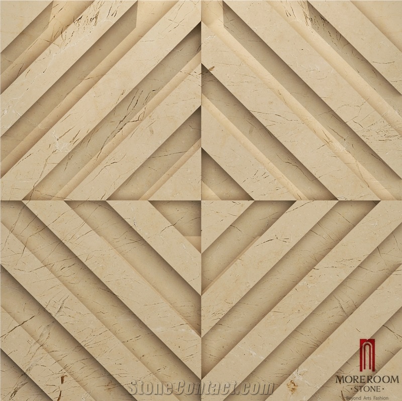 Wall Art Decor 3d Wall Panel, 3d Marble Decor Panel, Cultural Stone Tile for Interior Decor, Aktas White Beige Marble Cultured Stone
