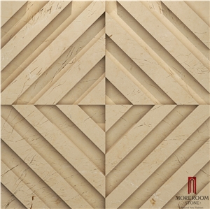 Wall Art Decor 3d Wall Panel, 3d Marble Decor Panel, Cultural Stone Tile for Interior Decor, Aktas White Beige Marble Cultured Stone