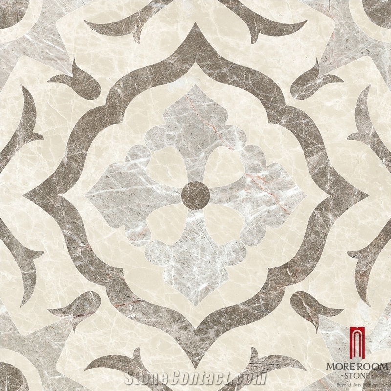 Water Jet Marble Medallion,Home Decor Flower Water Jet Cutting Marble, Floor Medallion