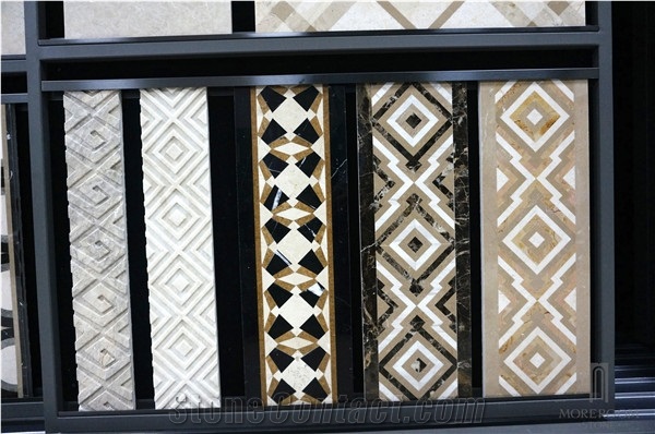 Waterjet Marble Border for Hotel Design Border Decos Suppliers, Beige Marble Border Decos